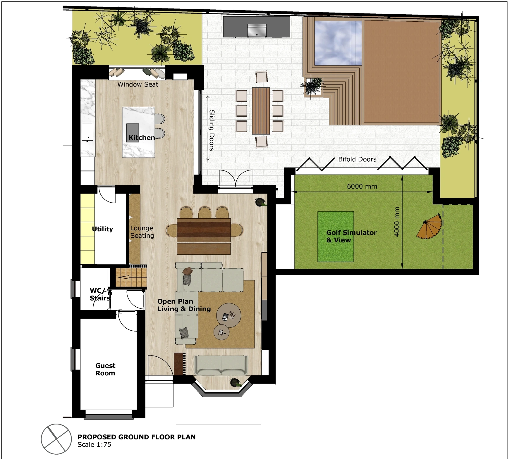 Rathdrum proposed ground-floor plan showing the interior layout and terrace